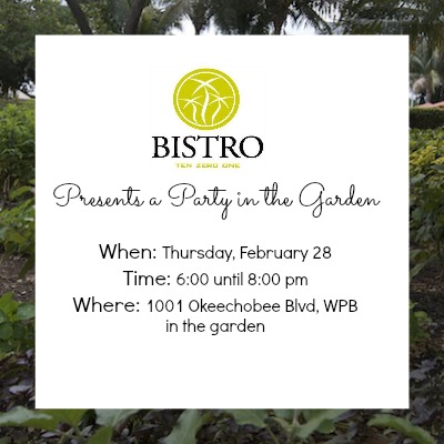 Win Free Food & Drink Tickets to Bistro 1001’s 1st Party in the Garden