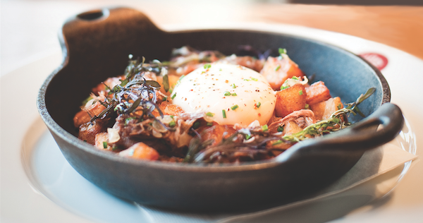 Recipe: Turkey Breakfast Hash with Poached Egg from db Bistro